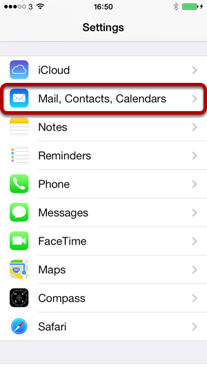 mail contacts calendars